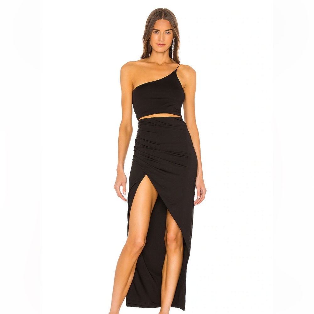 Superdown maxi skirt set black